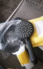 Shower-Head Wall-Mounted Hand-Held Black 3-Function with Matte