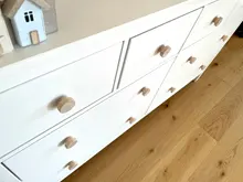 Wooden Cabinet Wardrobe-Knobs Drawer-Handle Furniture Hardware Round Natural for 8/12pcs