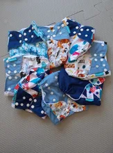 Reusable Baby Nappy Diaper-Cover Pocket-Diaper OS New-Print Hot-Sale 4pcs/Set
