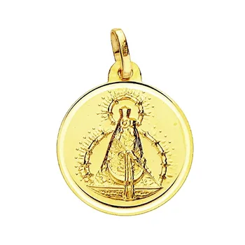 

Medal 18k gold Lady Head 18mm. Smooth bezel [AA2582]