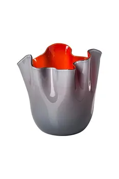 

Venini vaso Fazzoletto medio cm 20 H cm 24 Color Uva-lattimo-rosso vivo