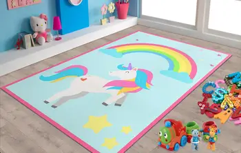 

Unicorn Patterned Carpet ,Non Slip Floor Carpet,Teen's Carpet,Kid's Carpet,Turkish Rug