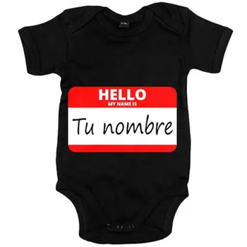 

Baby bodysuit Hello My Name Is your name customizable