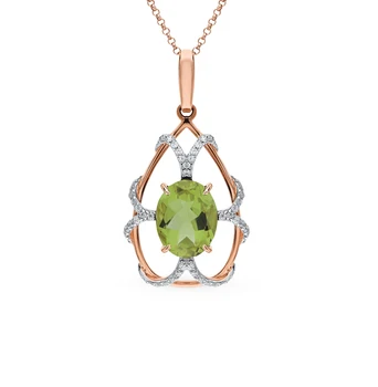 

Gold pendant with sultanites and cubic zirconia sunlight sample 585
