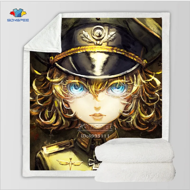 

Sonspee 3D Print Anime Yojo Senki Kawaii Girl Tanya Degurechaff Thin Quilt Throw Bed Blanket Sofa Chair Bedding Adults Kids B102