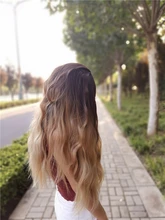 GEMMA-pelucas de cabello largo ondulado para mujeres negras, pelo sintético de parte media, para fiesta diaria, Cosplay, resistente al calor