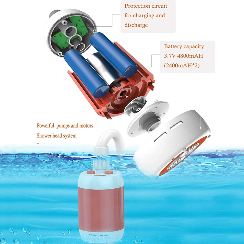 Camping Shower Set Portable Outdoor Shower Electric Hiking Water Bag For Travel Car Washing Camping Survival Equipment camping shower set