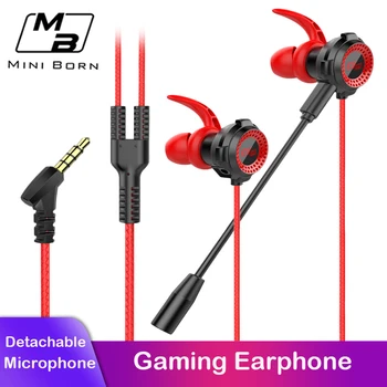 

Mini Born Gaming Earphones Noise Cancelling Stereo Computer Gamer Earphones with Mic for Mobile Phone PS4 Free Case