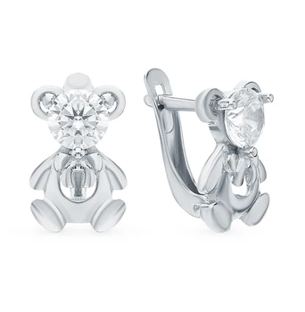 

Silver earrings with cubic zirconia sunlight sample 925 test