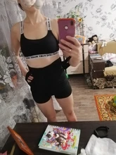 Bra-Top Underwear Letter Gym-Wear Yoga-Bra Fitness Push-Up Sports Running Cotton Solid