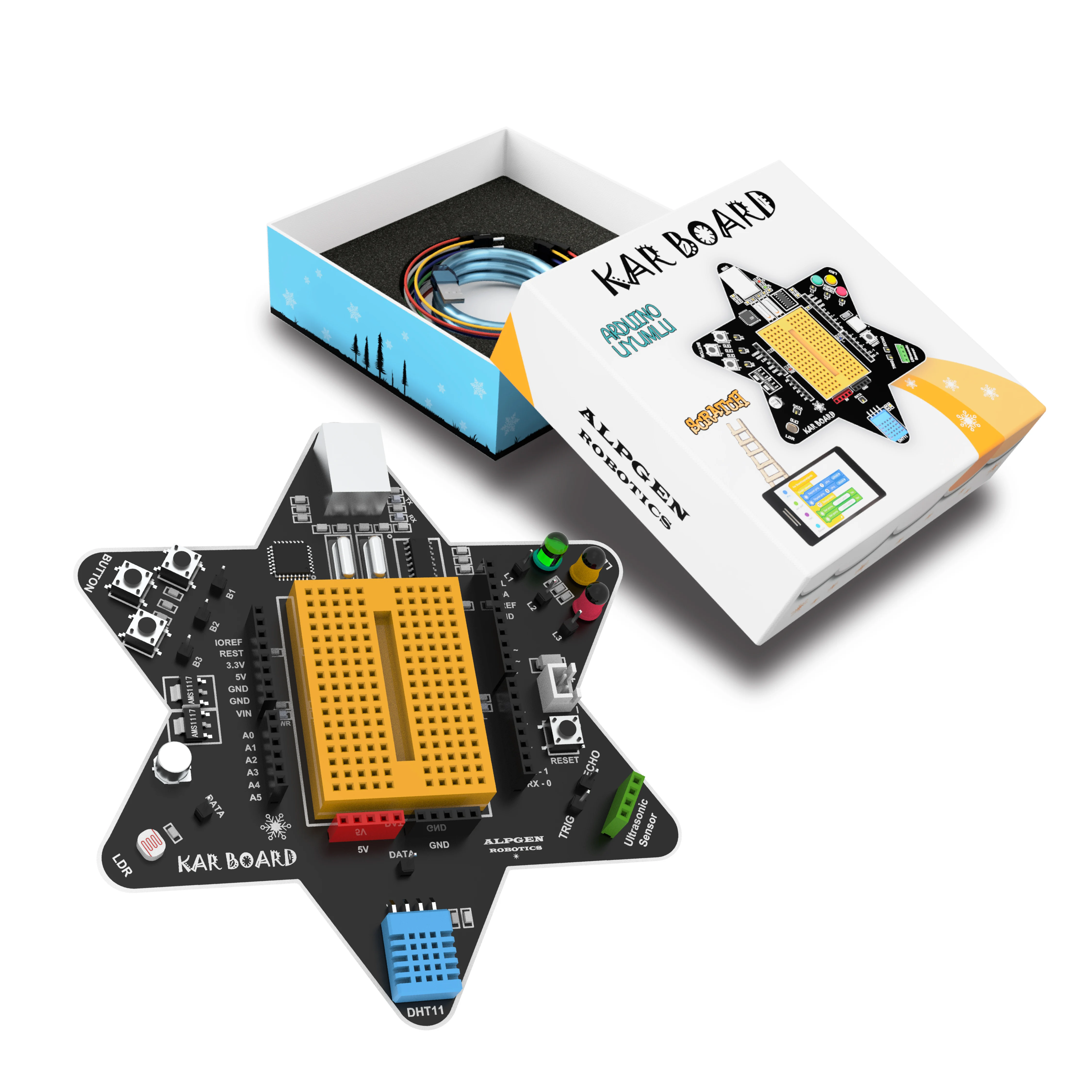 KarBoard Arduino Uno Based Robot Robotics Kit For Kids Toy Education Atmega328 UNO mBlock Coding | Игрушки и хобби