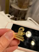 Clips de Metal para documentos, carpeta de papel de oficina de tono dorado, asequible, 22mm, 10 Uds.