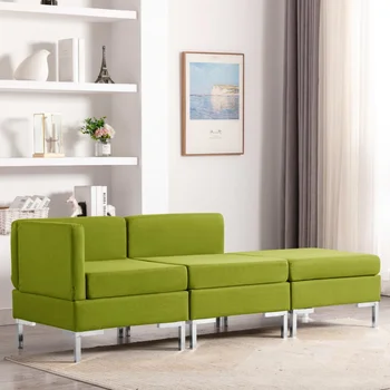 

3 PCs green sofa fabric sofa Set