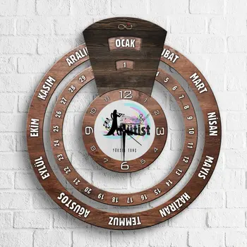 

Personalized Professional Flutists Infinite Mayan Calendar Wooden Wall Clock-3