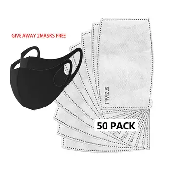 

50/100PCS a lot 5 Layers PM2.5 Filter Mask Paper Anti Haze Activated Carbon Mouth Mask Anti Dust Adult