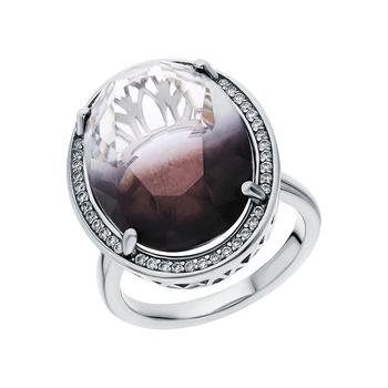 

Silver ring with sieve and cubic zirconium sunlight sample 925