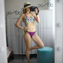 Two-Piece Suit Bikini-Set Beachwear Tube-Top Swimwear Women Bathing Print Plus-Size Floral