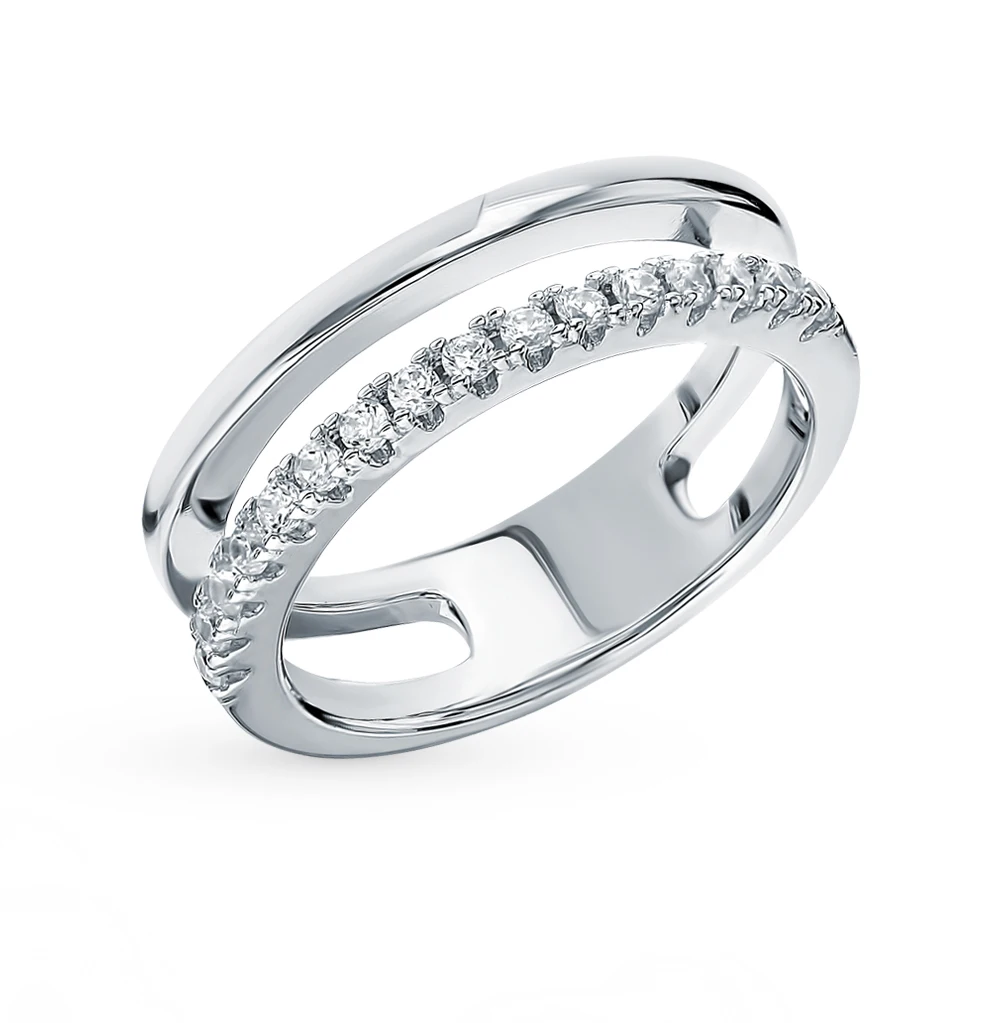Серебряное кольцо с фианитами SUNLIGHT проба 925|Кольца| |
