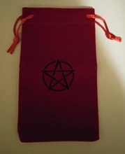 Bolsa de almacenamiento de Tarot, pentagrama de terciopelo, juego de mesa, bordado de tarjetas, bolsa con cordones, suministros de brujería para caja de Tarot, 1 Uds.