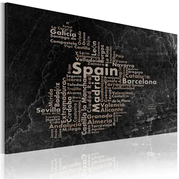 

Table-Text map of Spain on the blackboard-90x60