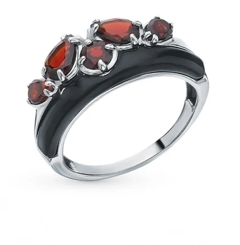 

Silver ring with Garnet sunlight sample 925