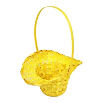 

41295 basket Wicker bamboo D21/13xh14/29 cm hat yellow
