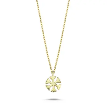 

Angemiel 925 Sterling Silver Snowflake Pendant-Gold Plated