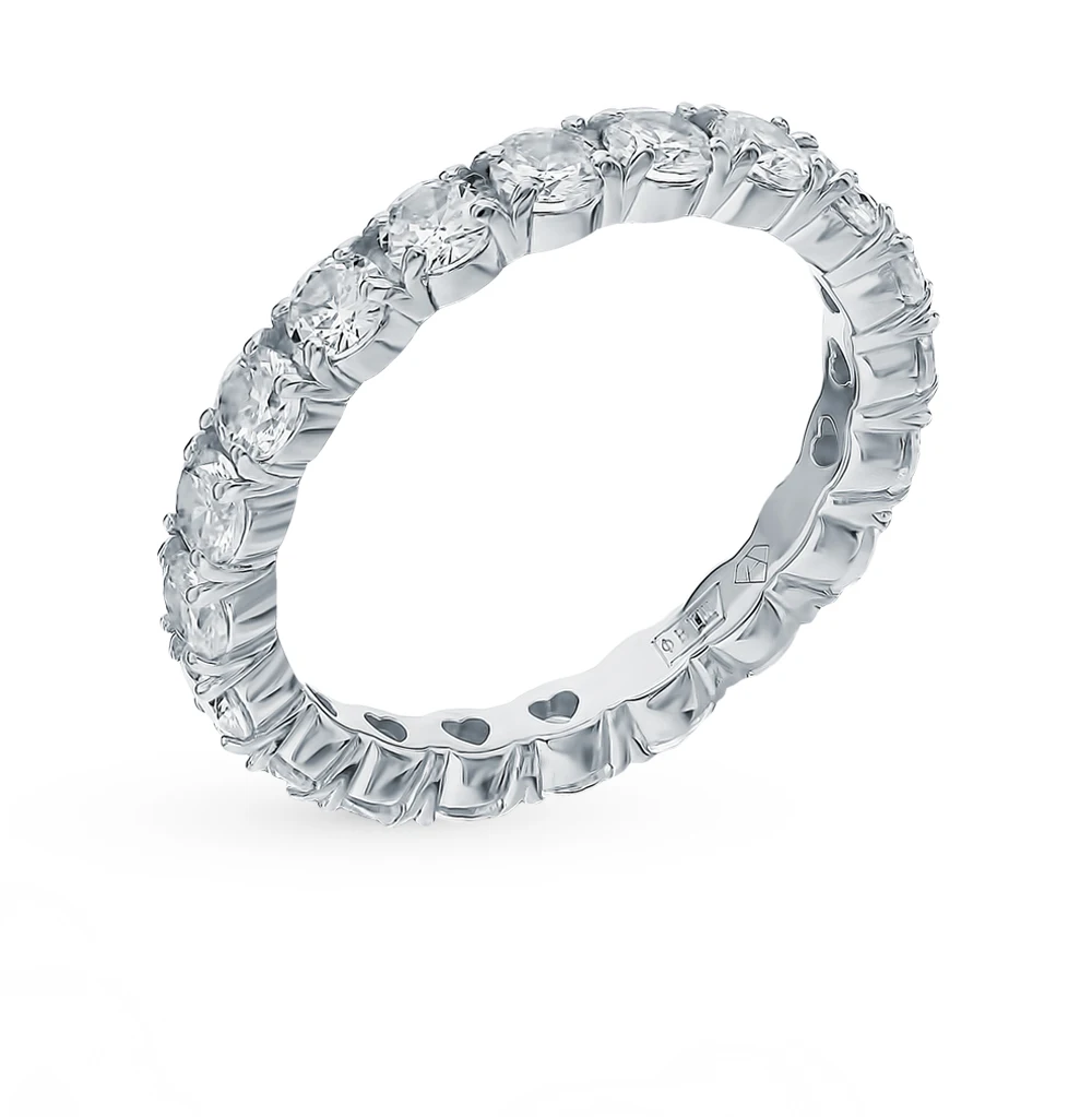 Серебряное кольцо с фианитами SUNLIGHT проба 925