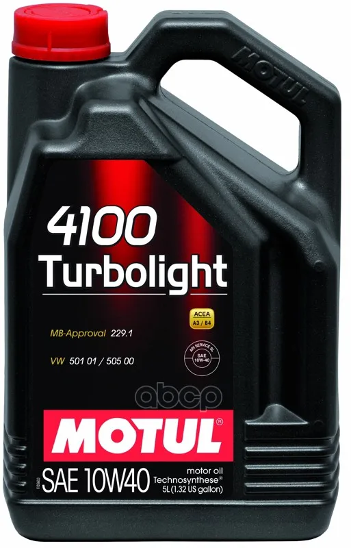 MOTUL Motul 10w40(4l) 4100 Turbolight_масло Моторное! Api: Sl/Cf, Acea: A3/B3 Vw 500/505, Mb 229.1 Motul 100355