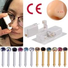1 unidade descartável seguro estéril piercing unidade para gema nariz studs piercer arma ferramenta kit máquina brinco parafuso prisioneiro jóias do corpo