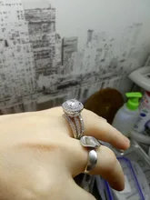 Anillo de compromiso de Plata de Ley 925 con Zirconia, anillo de compromiso con Zirconia cúbica, para mujeres y mujeres