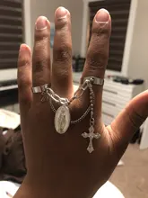 FFLACELL 2020 nueva moda Metal Cruz estilo Punk de una pieza cadena anillo abierto hombres y mujeres regalo de joyas de fiesta