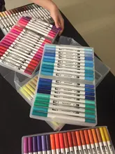 Conjunto de rotuladores de doble punta, Set de 12-120 rotuladores para dibujo artístico, obra de arte con acuarela