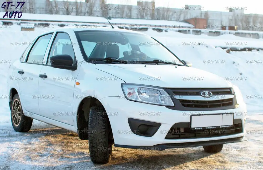 Сплиттер переднего бампера для Lada Granta- спортивный стиль под покраску или тиснение внешний материал ABS пластик Стайлинг тюнинг