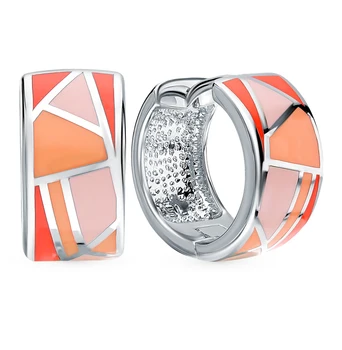 

Silver earrings with enamel sunlight sample 925