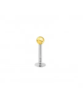 

Piercing steel and gold lip smooth ball 3 mm (9kts)