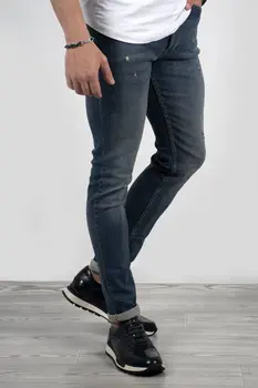 

DeepSEA Blue Enzin-Flushing Laser Cut Jeans Pants 2001964