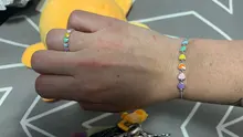 Anillos de dedo de corazón y arco iris para mujer, de bambú, plata de ley 925 auténtica, sortija de compromiso de boda, joyería