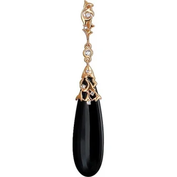 

Esthete pendant with agate and cubic zirconia in red gold