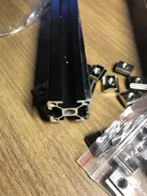 Extrusiones de aluminio con ranura en T, marco de perfiles de aluminio para máquina de grabado láser CNC, negro, 100-1200mm, 2020