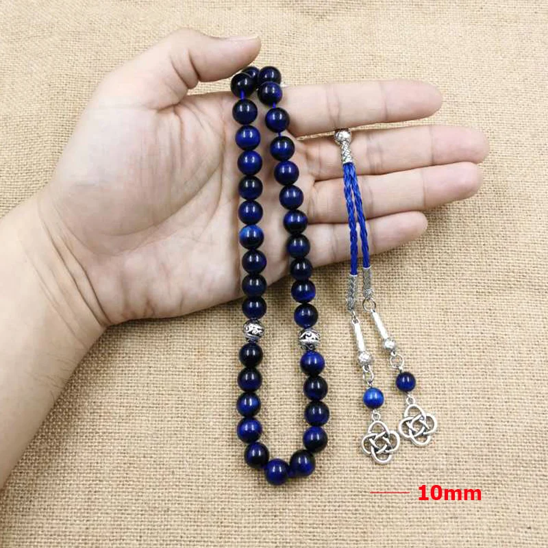 Tasbih Muslim Man Bracelets Natural Blue Tiger Eye 33 66 99 Prayer Beads Gemstone Islamic Rosary beaded bracelet,stone bead bracelet,natural stone bracelet,prayer beads