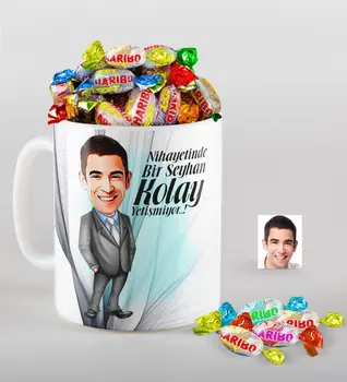 

Personalized Mr Easy Grow Caricature Of mug And Haribo Fruitbons Candy Gift Seti-1