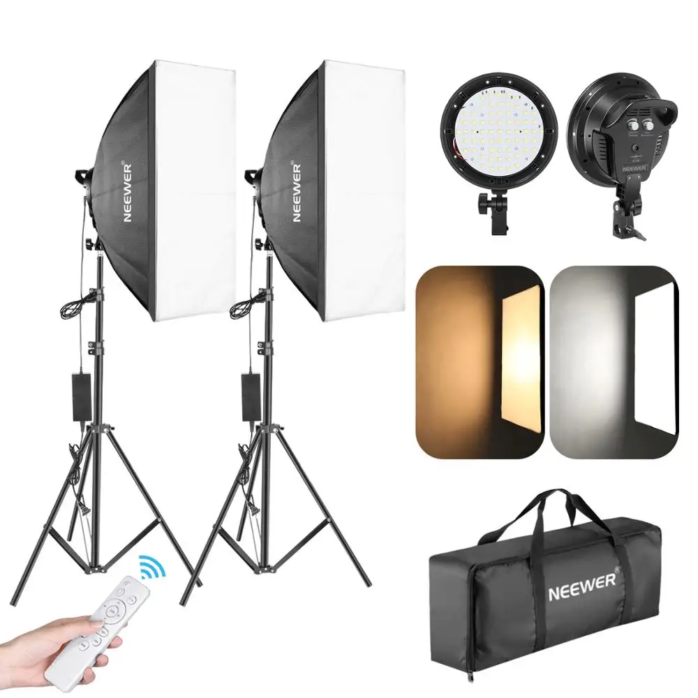 

Neewer Photography LED Lighting Kit:LED Light Head,Softbox,Light Stand+IR Remote Lighting for Studio Video Advertising Shooting