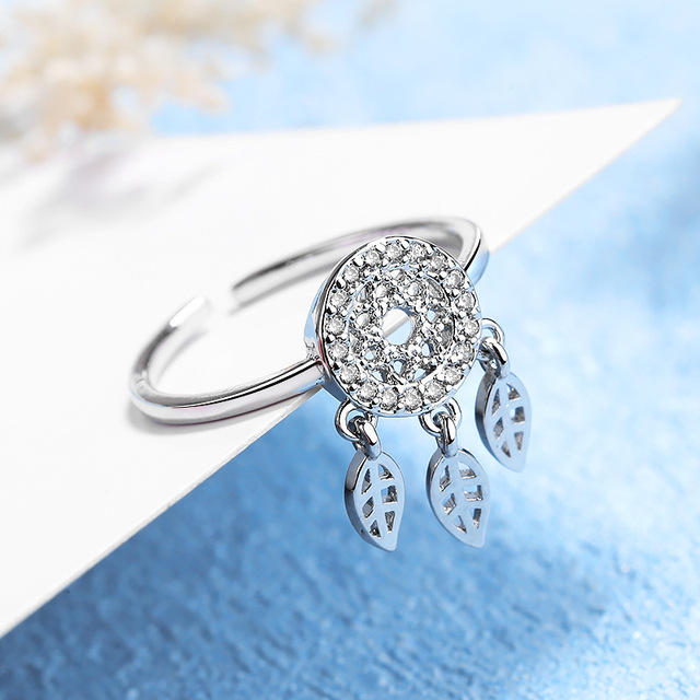 Luxury Zircon Star Heart Water Drop Pendant Ring Creative Chain Shape Open Ring Engagement Wedding Rings For Women Jewelry