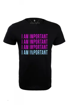 

Angemiel Wear Im Important Ben Treated Cotton Black Male T-Shirt