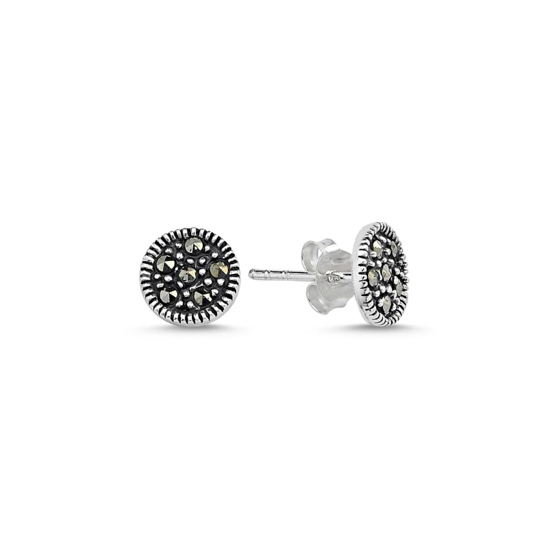

Armagano Marcasite Cubic Zirconia Round Earrings