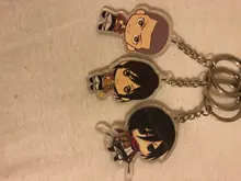 LLavero de ataque a Titan, colgante de llavero acrílico de doble cara, accesorios de Anime, llavero de dibujos animados, 2019