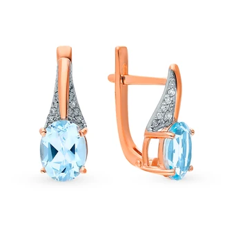 

Gold earrings with Topaz and cubic zirconia sunlight sample 585