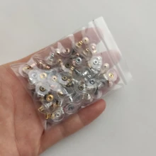 Lote de pendientes de goma para hacer joyas, 100 unidades