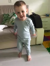 ¿Otoño 2 uds? Ropa de dormir para niños, conjunto de pijamas de algodón de Color puro, traje para niños, conjuntos de ropa de bebé, traje de cuerpo